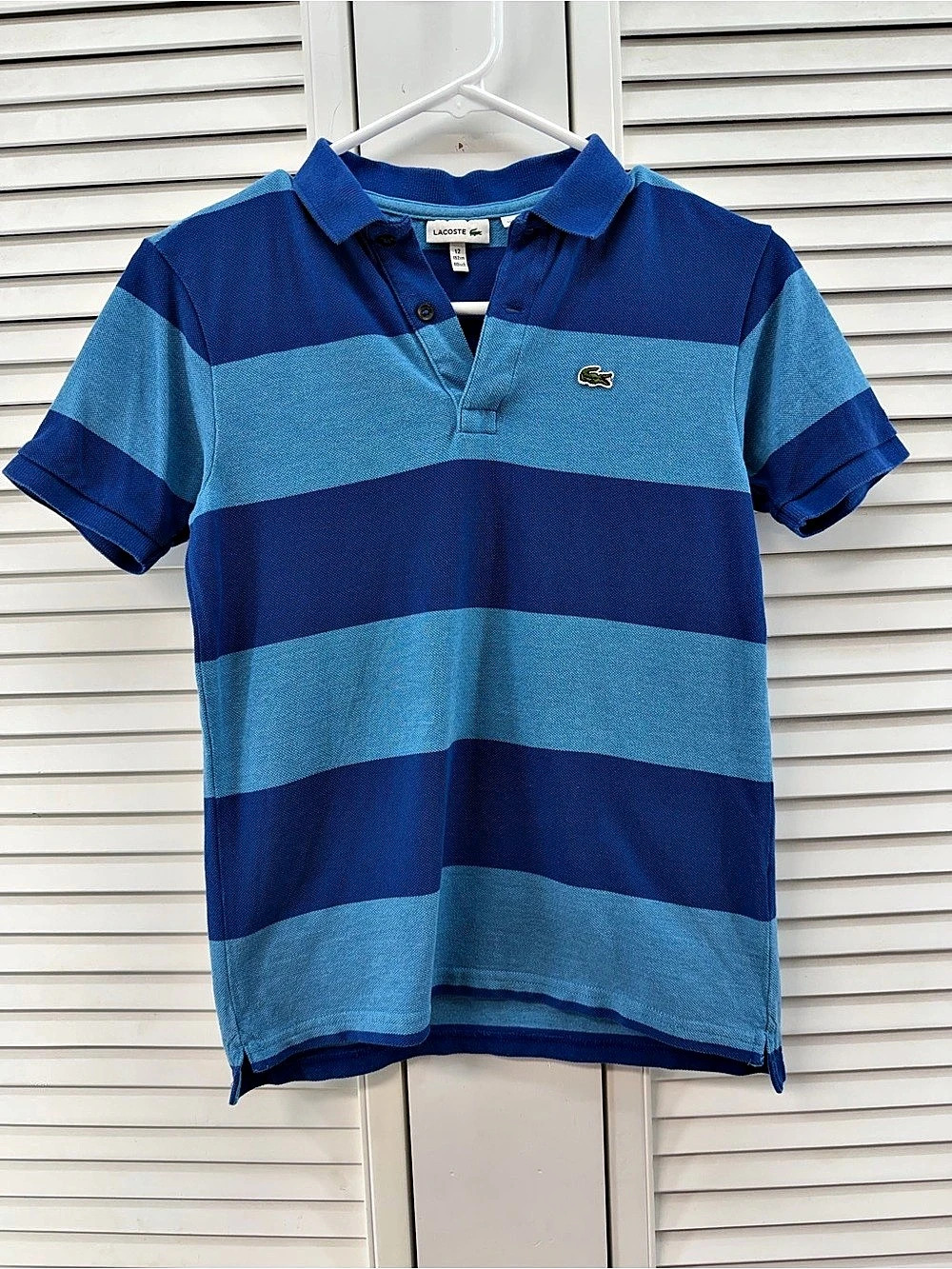 Lacoste Boys Striped Petit Piqué Polo Blue striped Boys 12